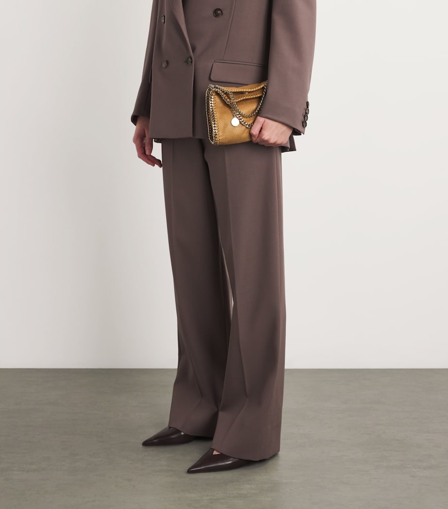 Stella McCartney Orange Mini Falabella Shaggy Deer Tote Bag