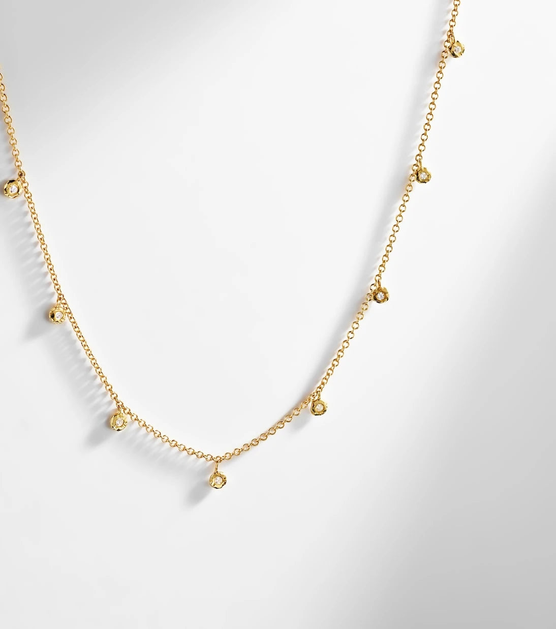 Octavia Elizabeth - Micro Nesting Gem 18kt gold necklace with diamonds