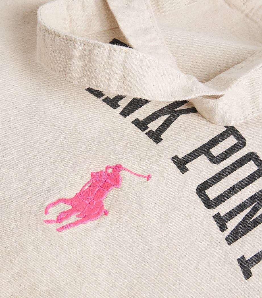 Canvas Pink Pony Shopper Tote Bag