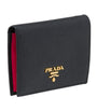 Prada Black Small Saffiano Leather Bifold Wallet