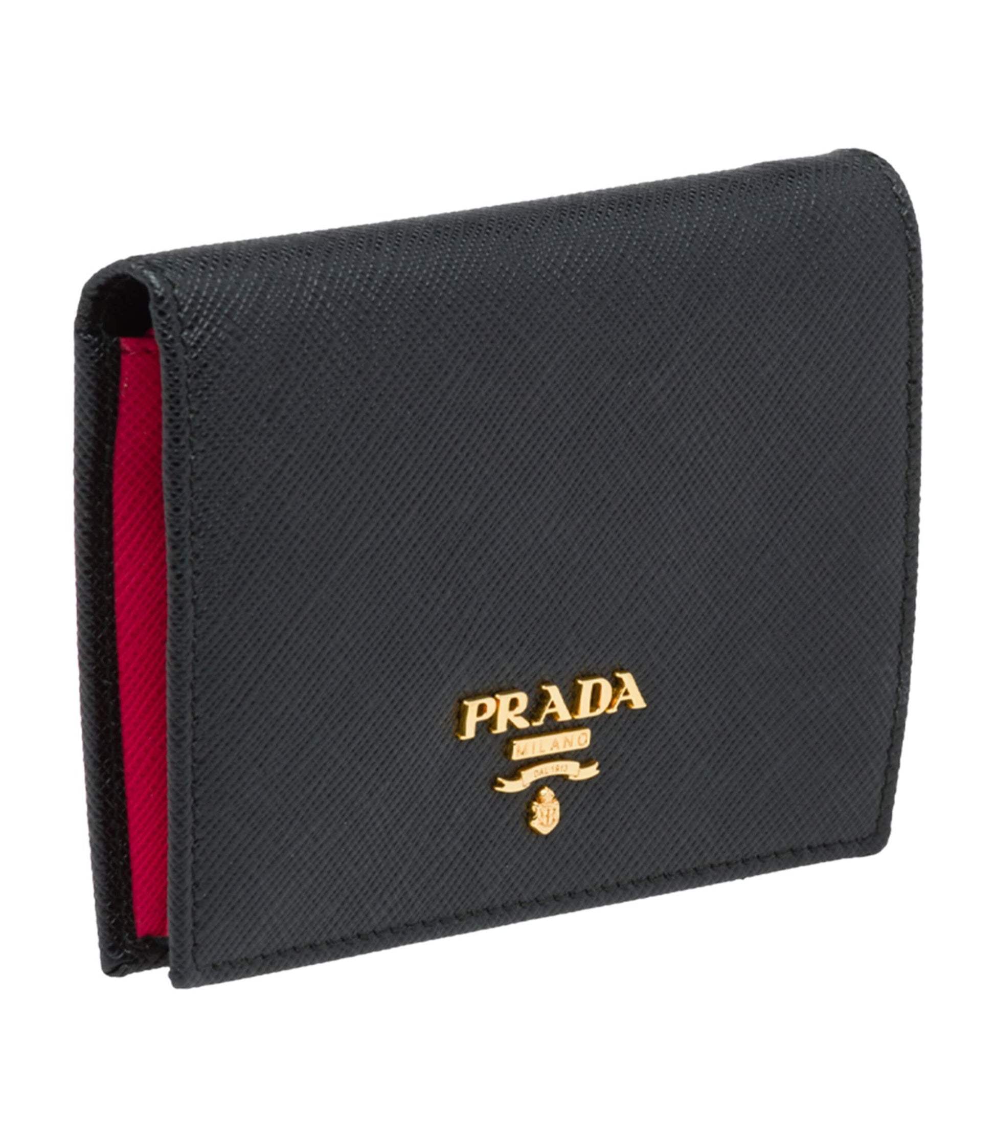 Prada Black Small Saffiano Leather Bifold Wallet