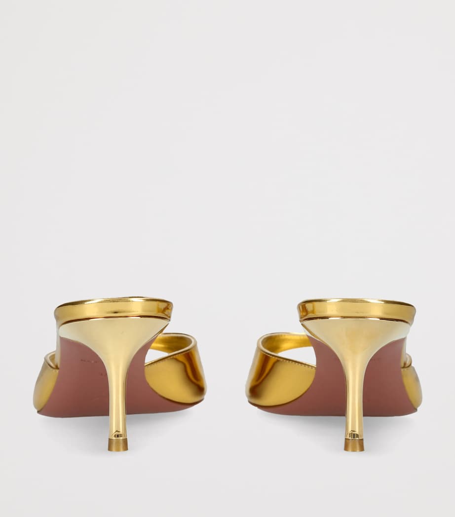 Gold Leather Jeanne Heeled Mules 60