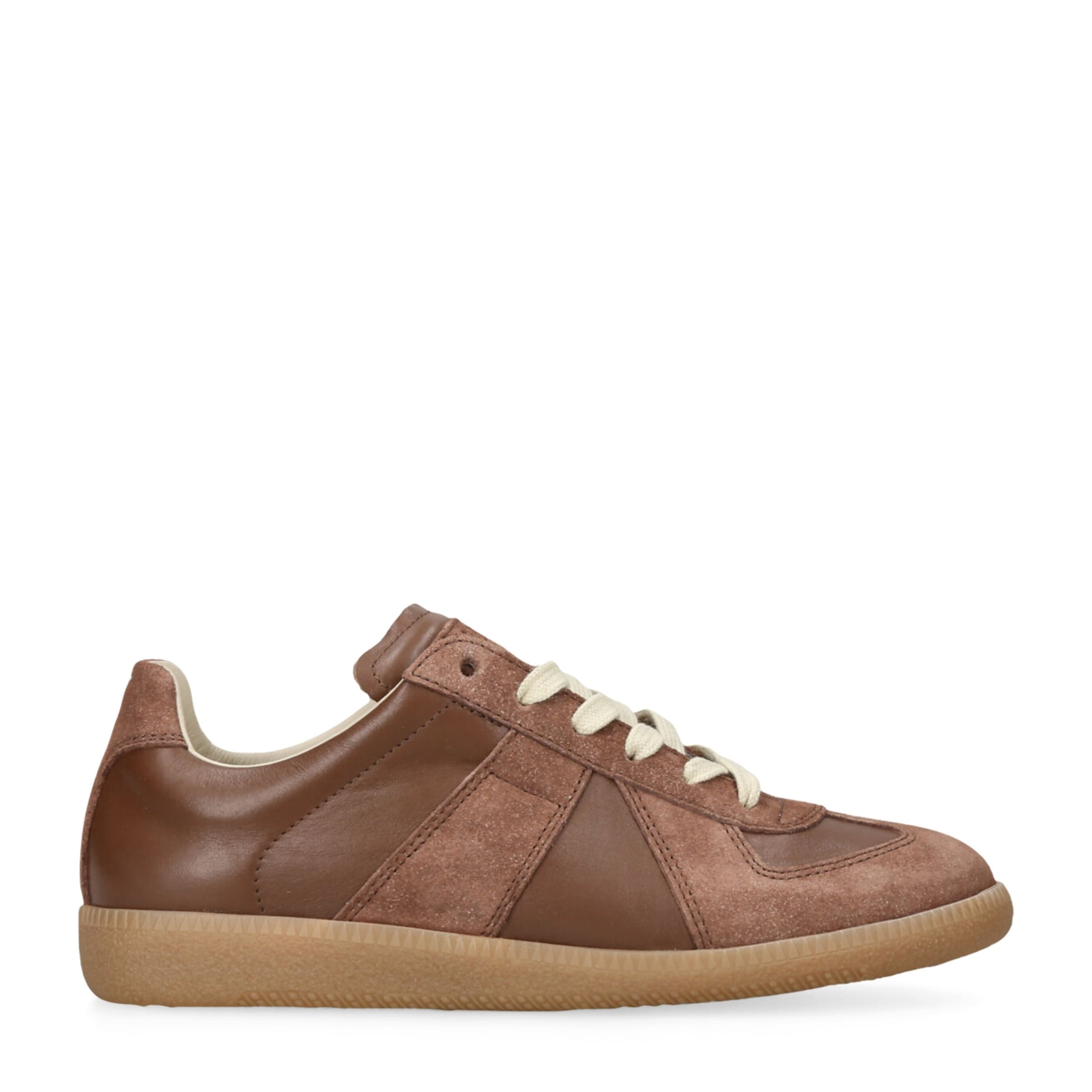 Beige Leather Replica Sneakers