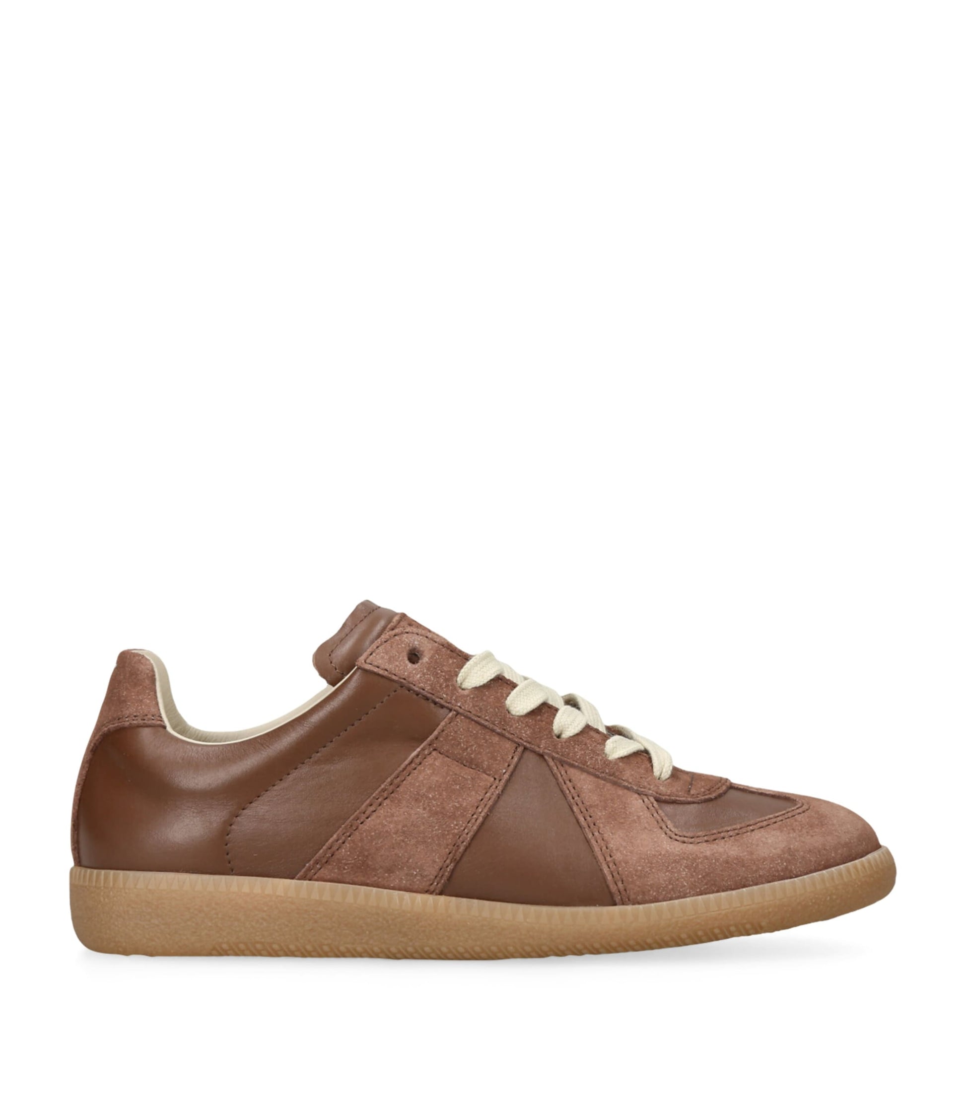 Beige Leather Replica Sneakers
