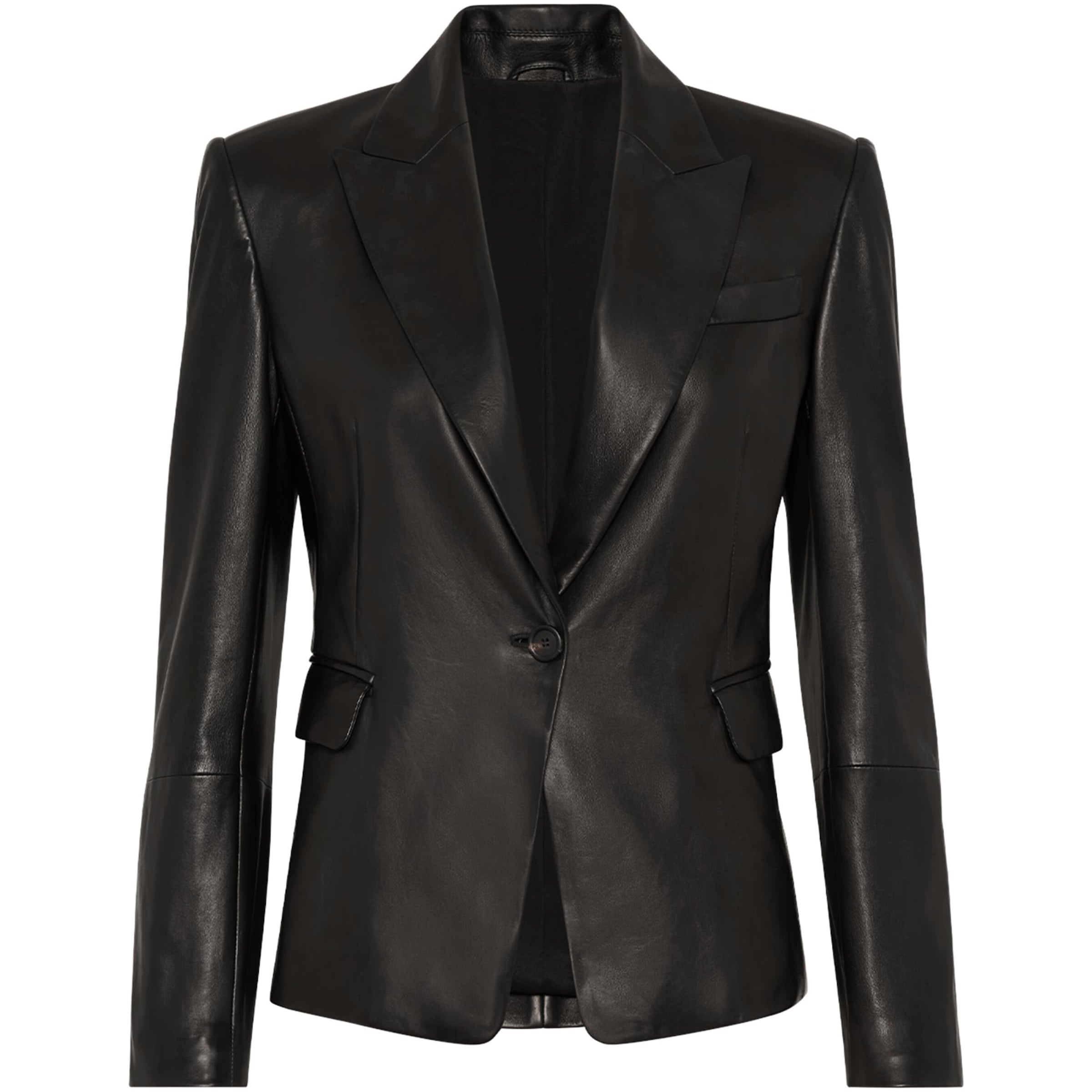Brunello Cucinelli Black Nappa Leather Blazer