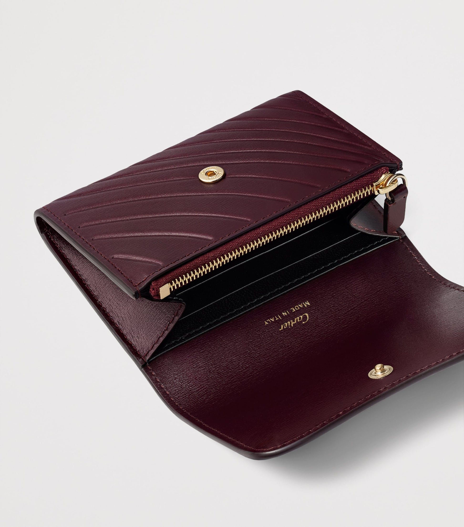 Burgundy Mini Leather Panthère de Cartier Wallet