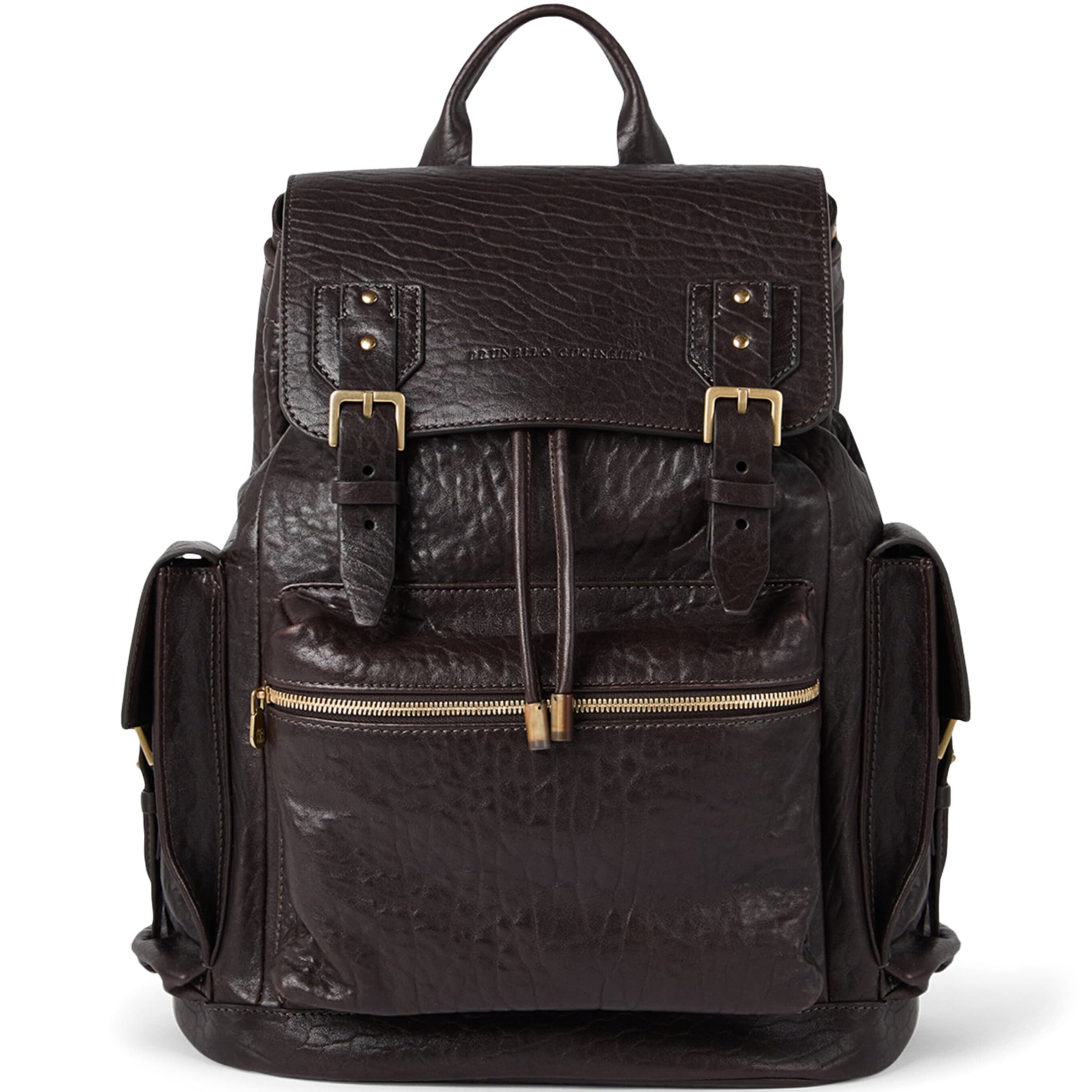 Brunello Cucinelli Leather Flap Closure Backpack