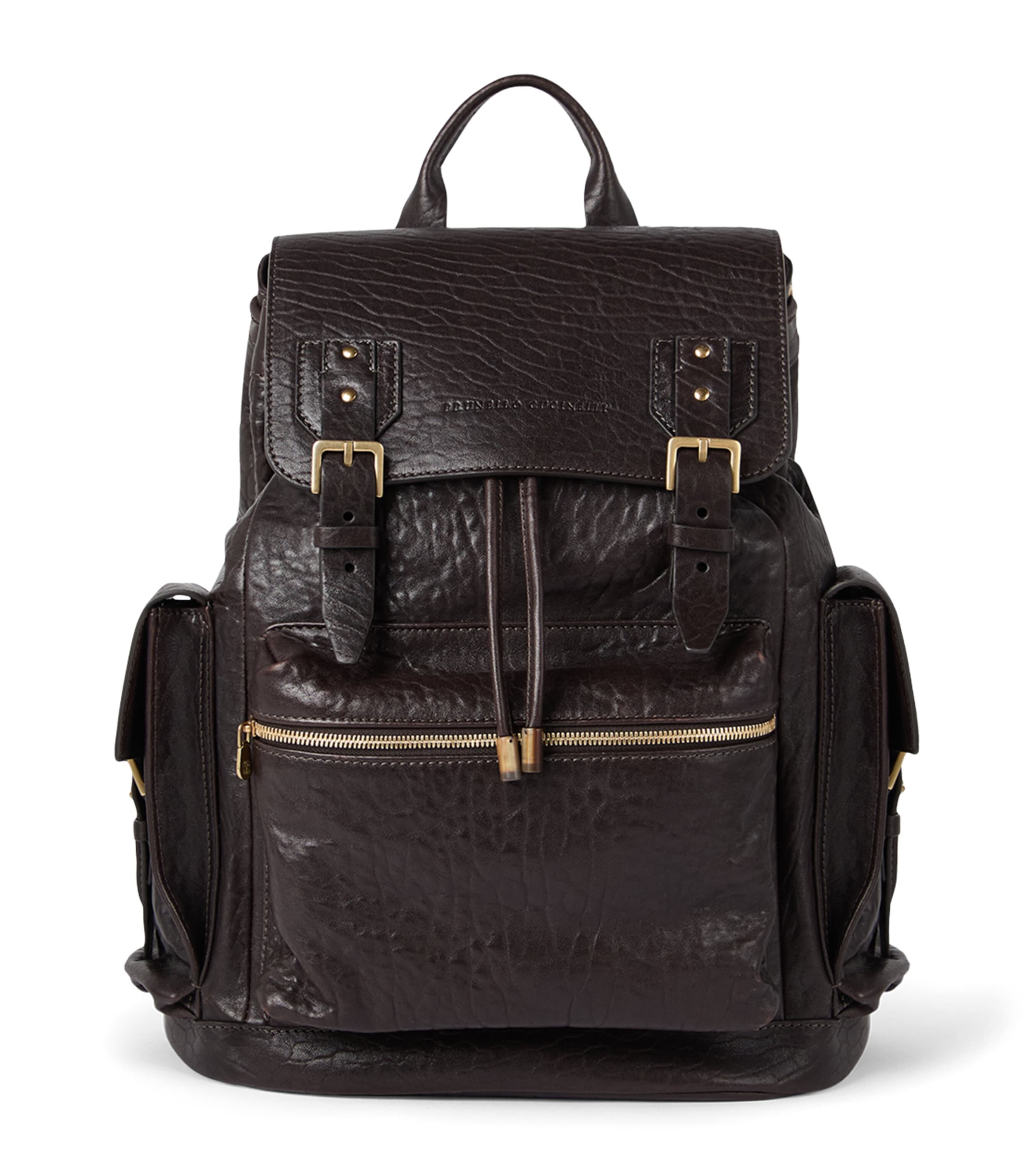 Brunello Cucinelli Leather Flap Closure Backpack