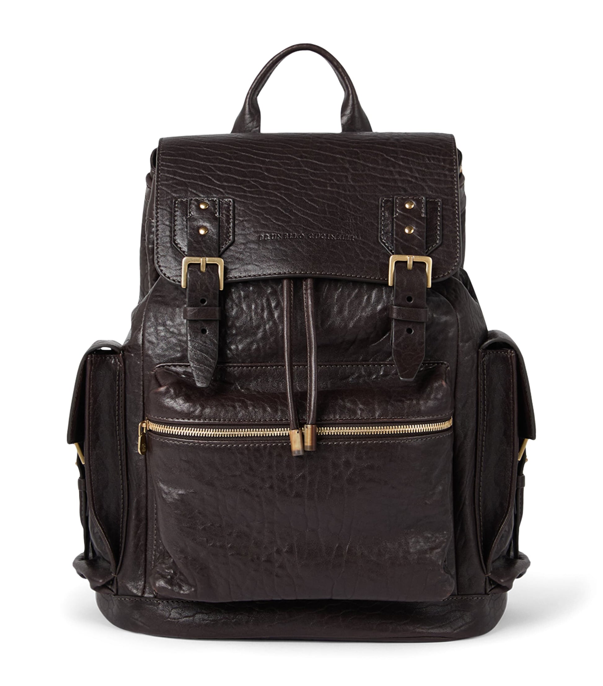 Brunello Cucinelli Leather Flap Closure Backpack