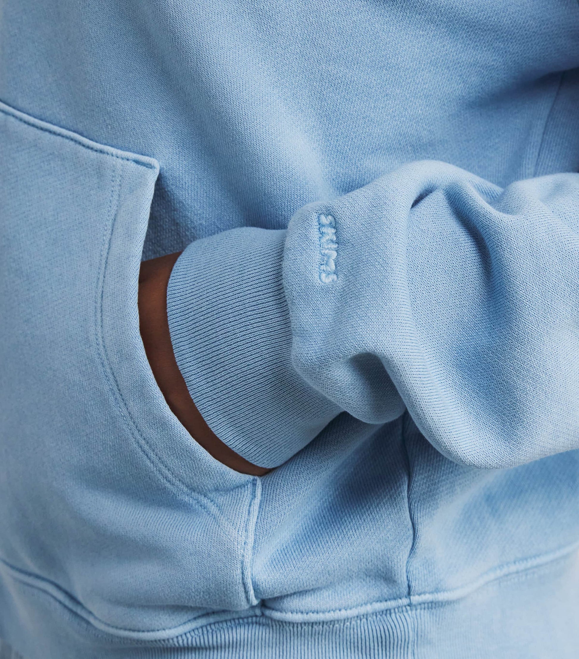 Blue French Terry Zip-Up Hoodie