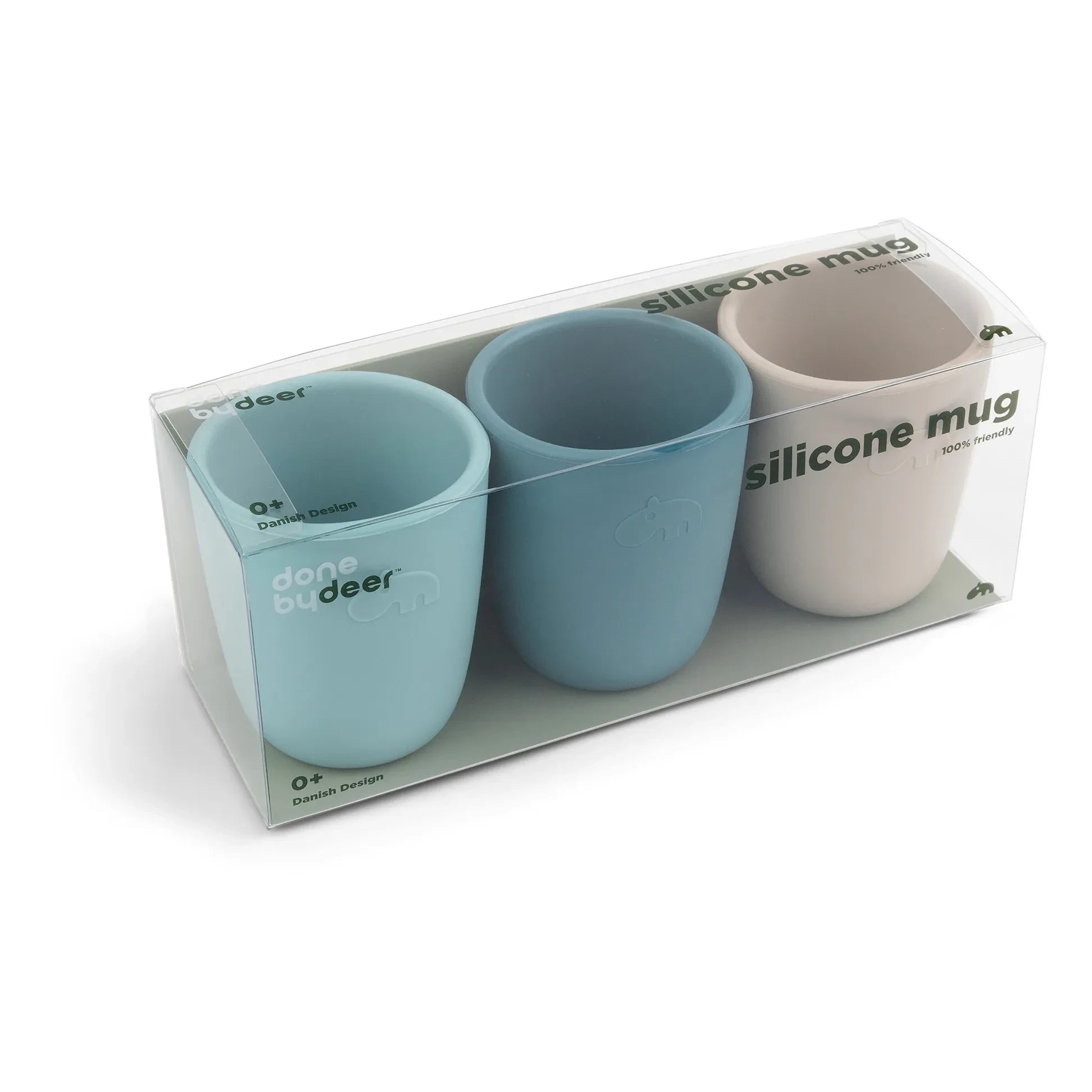 Done by deer - Silicone Cups - Set of 3 | Blue