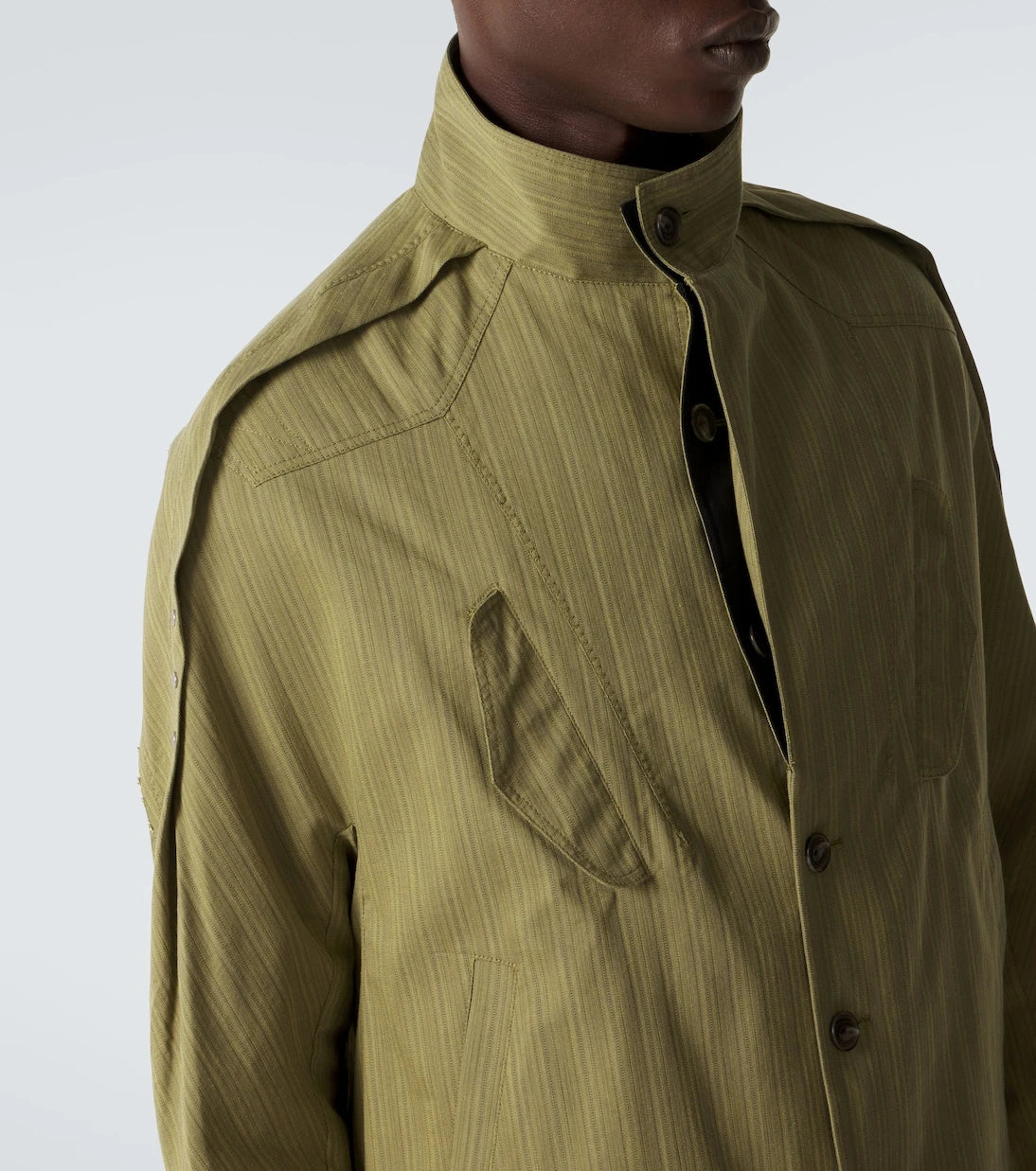 Kiko Kostadinov - Egreta stiped cotton-blend jacket