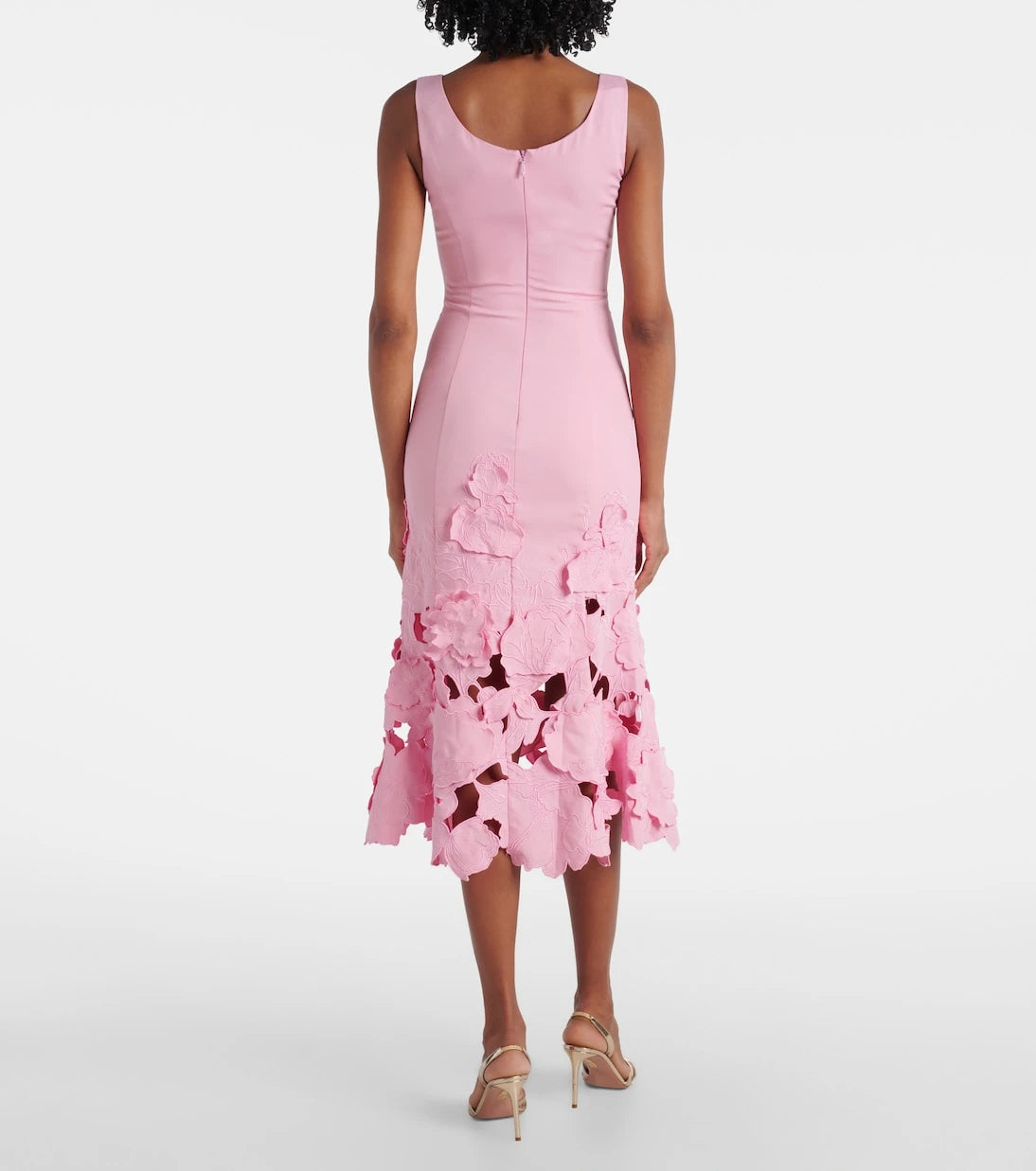 Leo Lin - Emily floral-appliqué midi dress