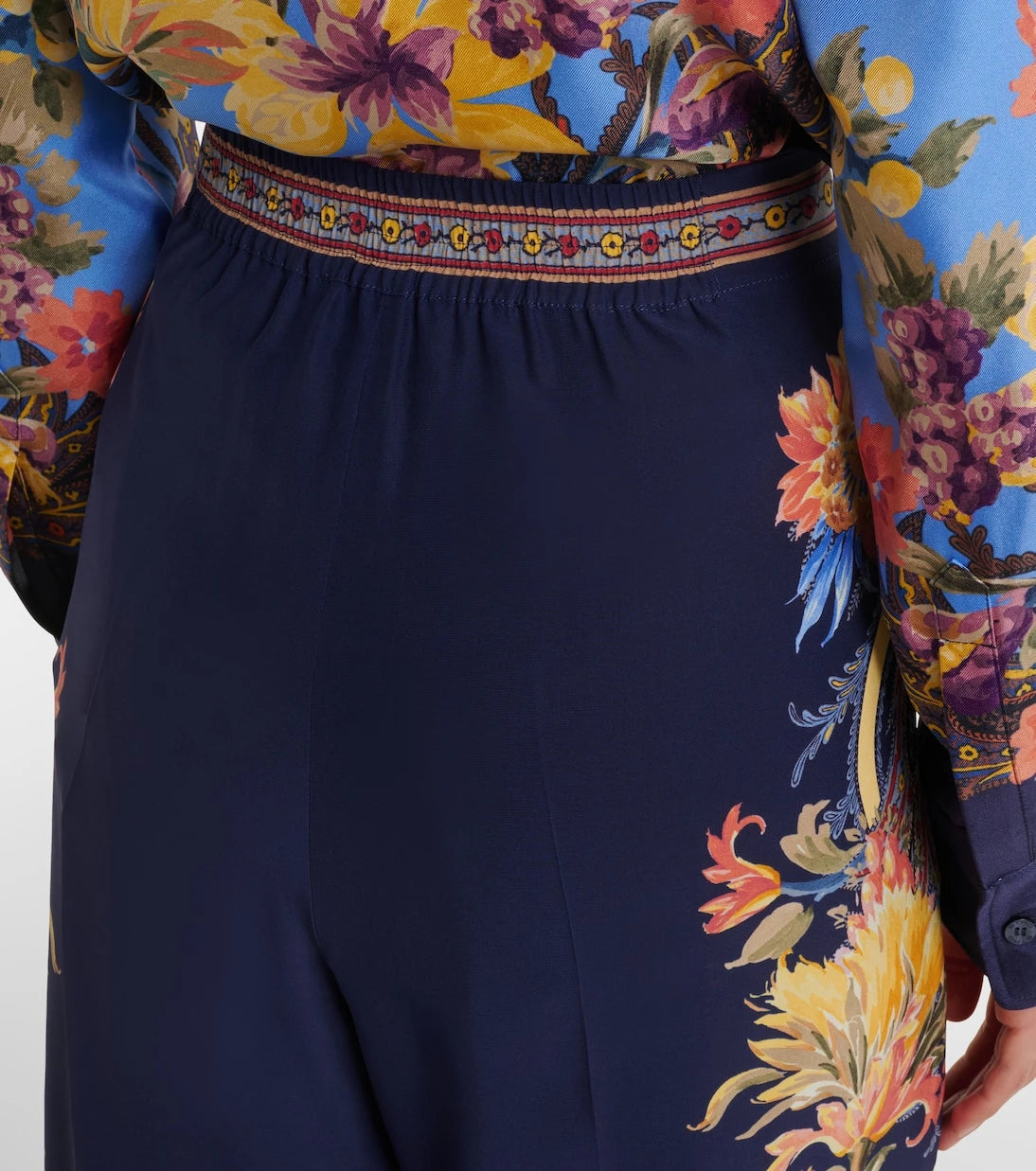 Etro - Floral silk straight pants