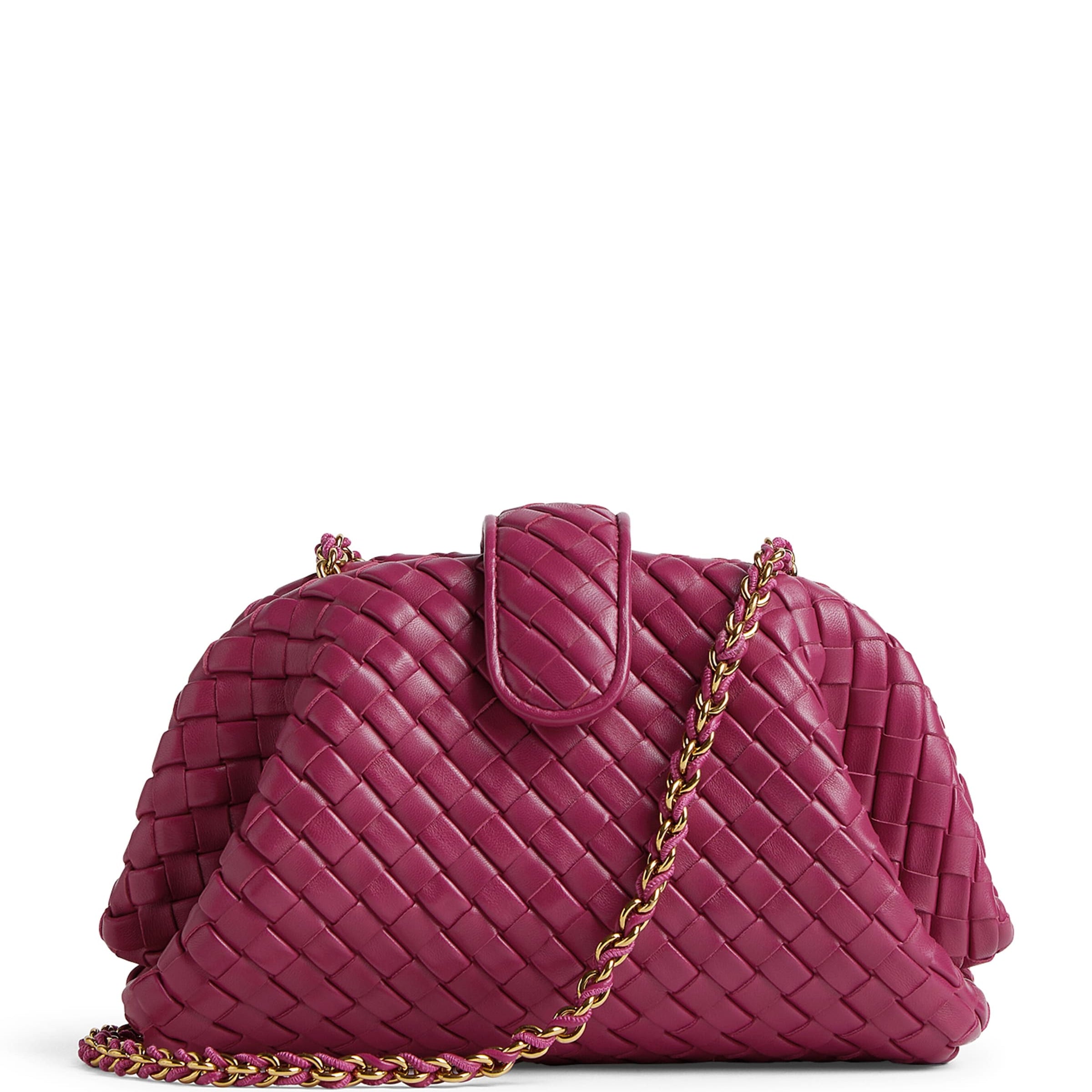 Bottega Veneta Pink Small Leather Lauren 1980 Clutch Bag