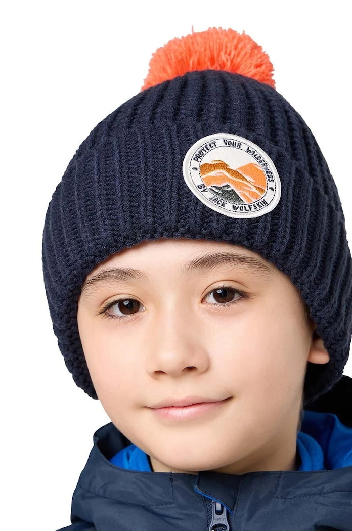 Детска шапка Jack Wolfskin POMPOM BADGE