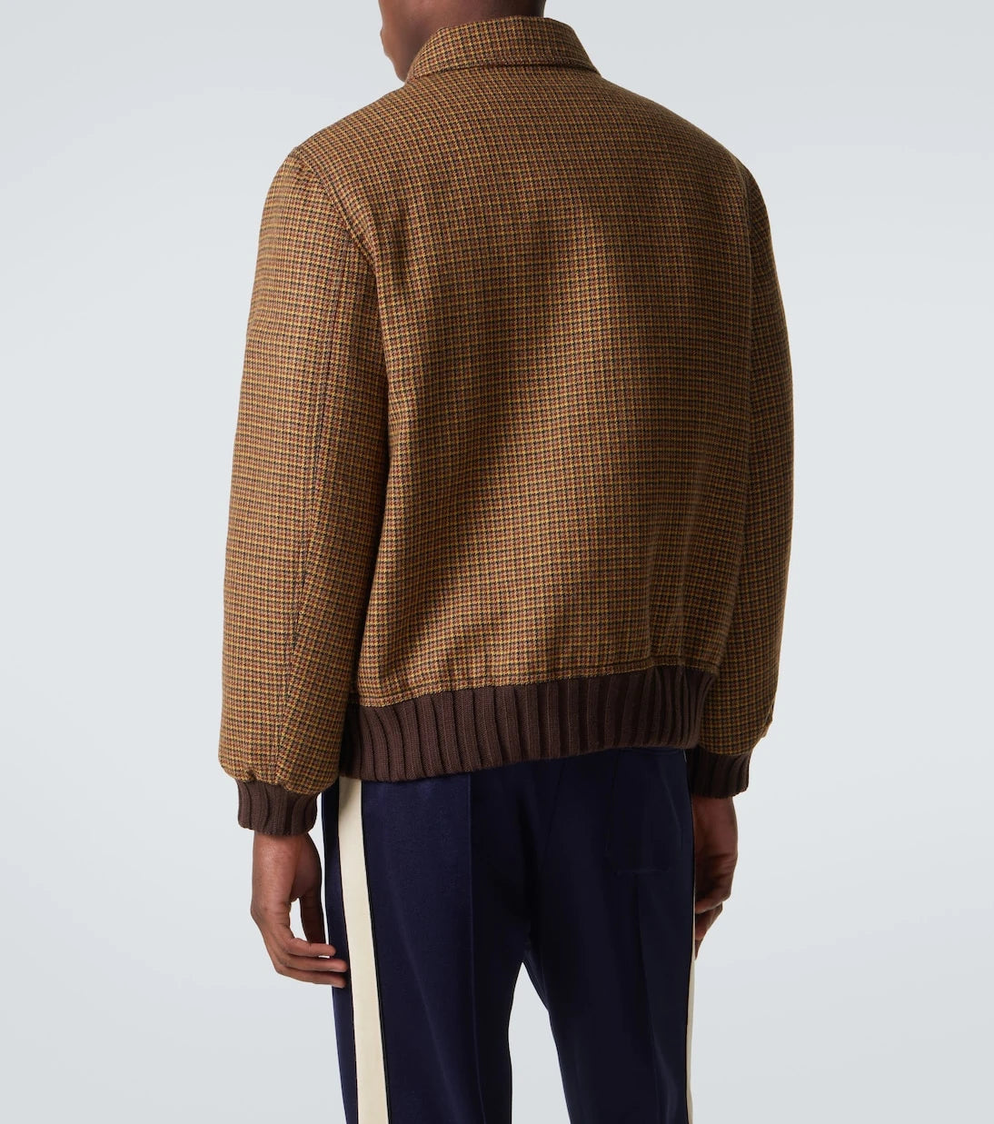 فالنتينو - جاكيت بومبر من صوف بكر بنقشة houndstooth