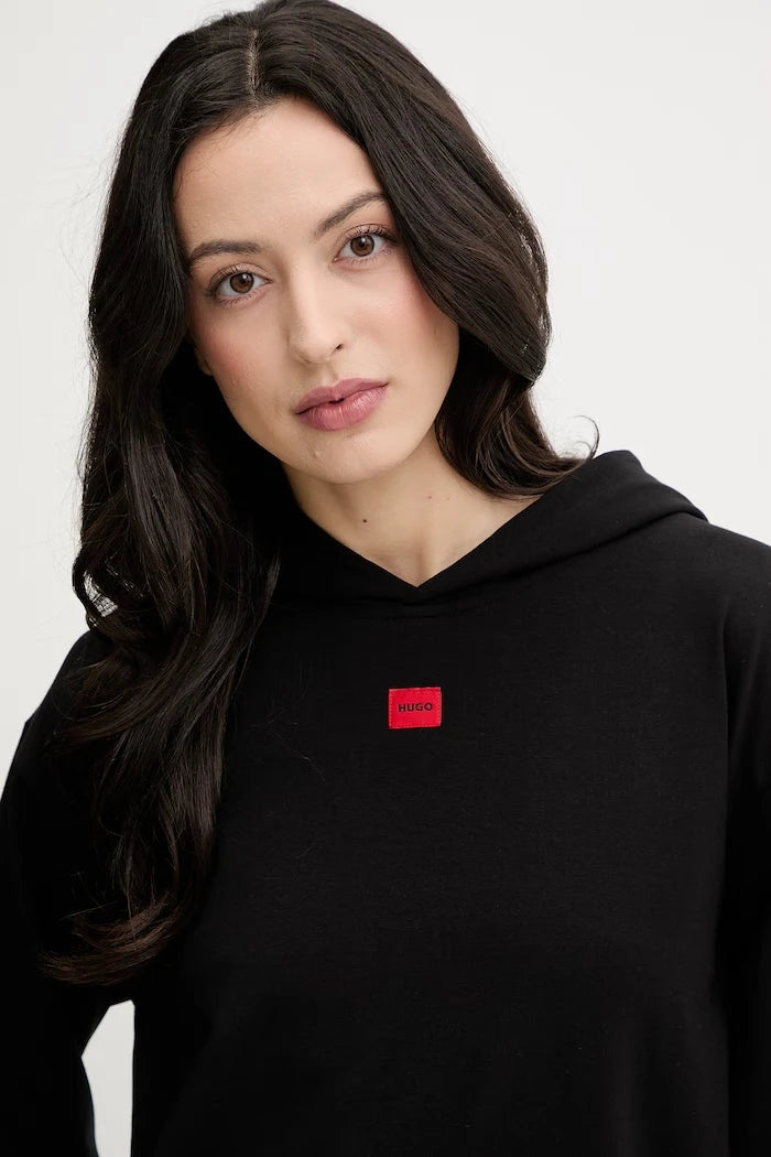 HUGO kadın kapüşonlu pamuklu sweatshirt SIGNATURE_HOODIE