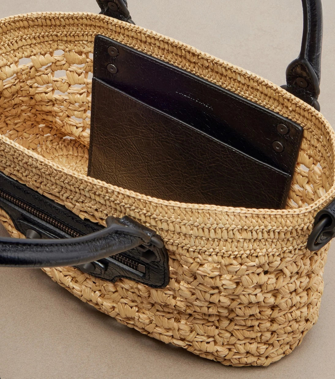 Balenciaga - Le City Small raffia basket bag