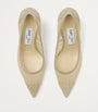 Jimmy Choo Gold Love 85 Mesh Glitter Pumps