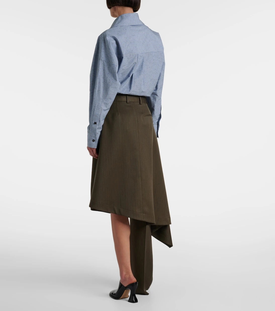 Bottega Veneta - Asymmetric wool midi skirt