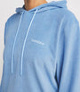 Hunza G Blue Cotton Terry Towelling Hoodie