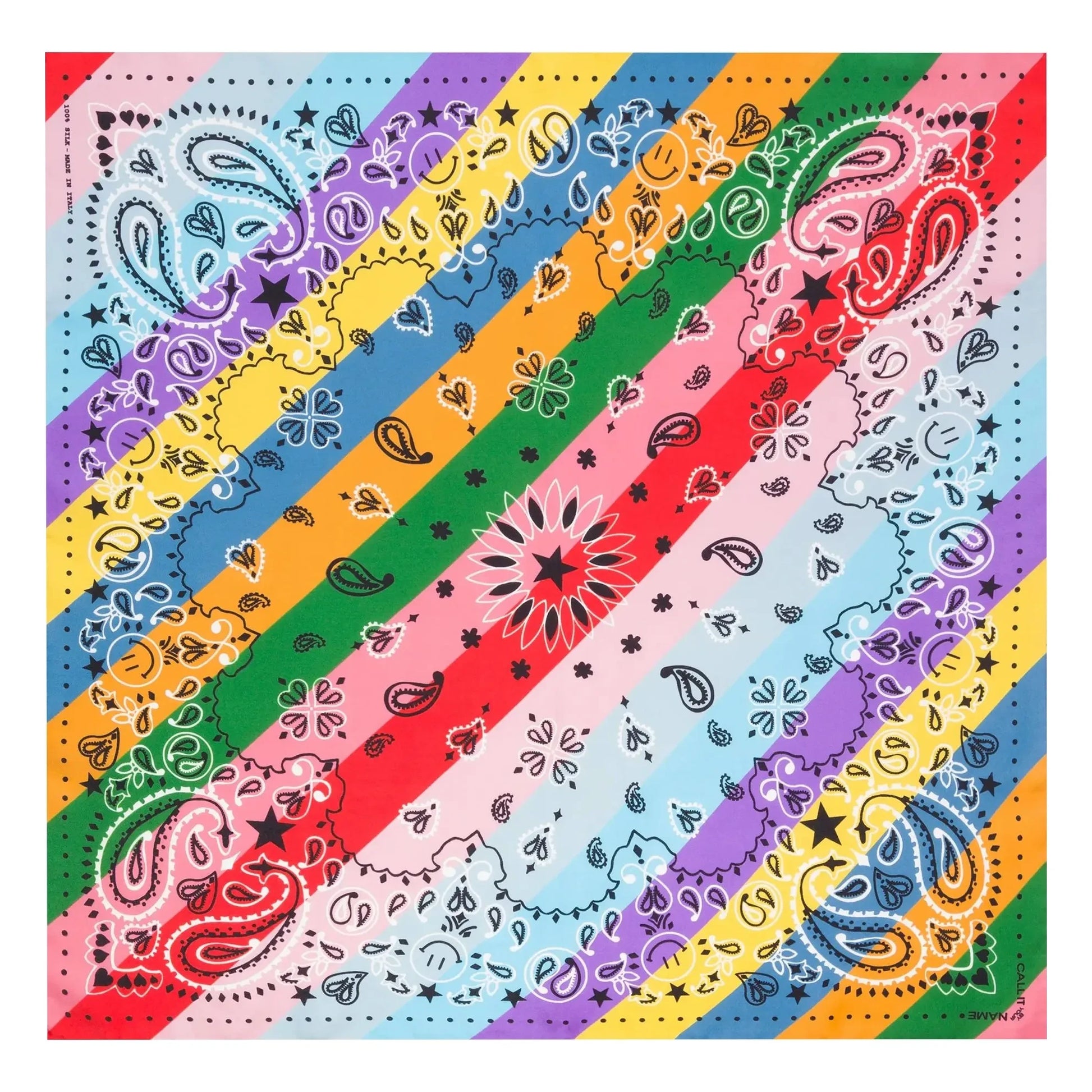 Call it by your name - Bandana Small Rainbow Silk | Blue