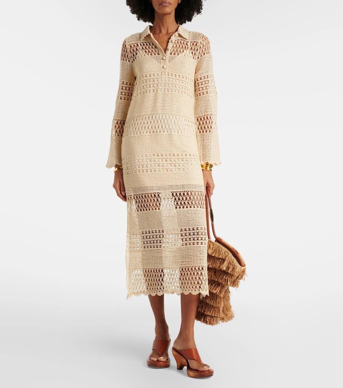Zimmermann - Wanderlust crochet cotton-blend midi dress