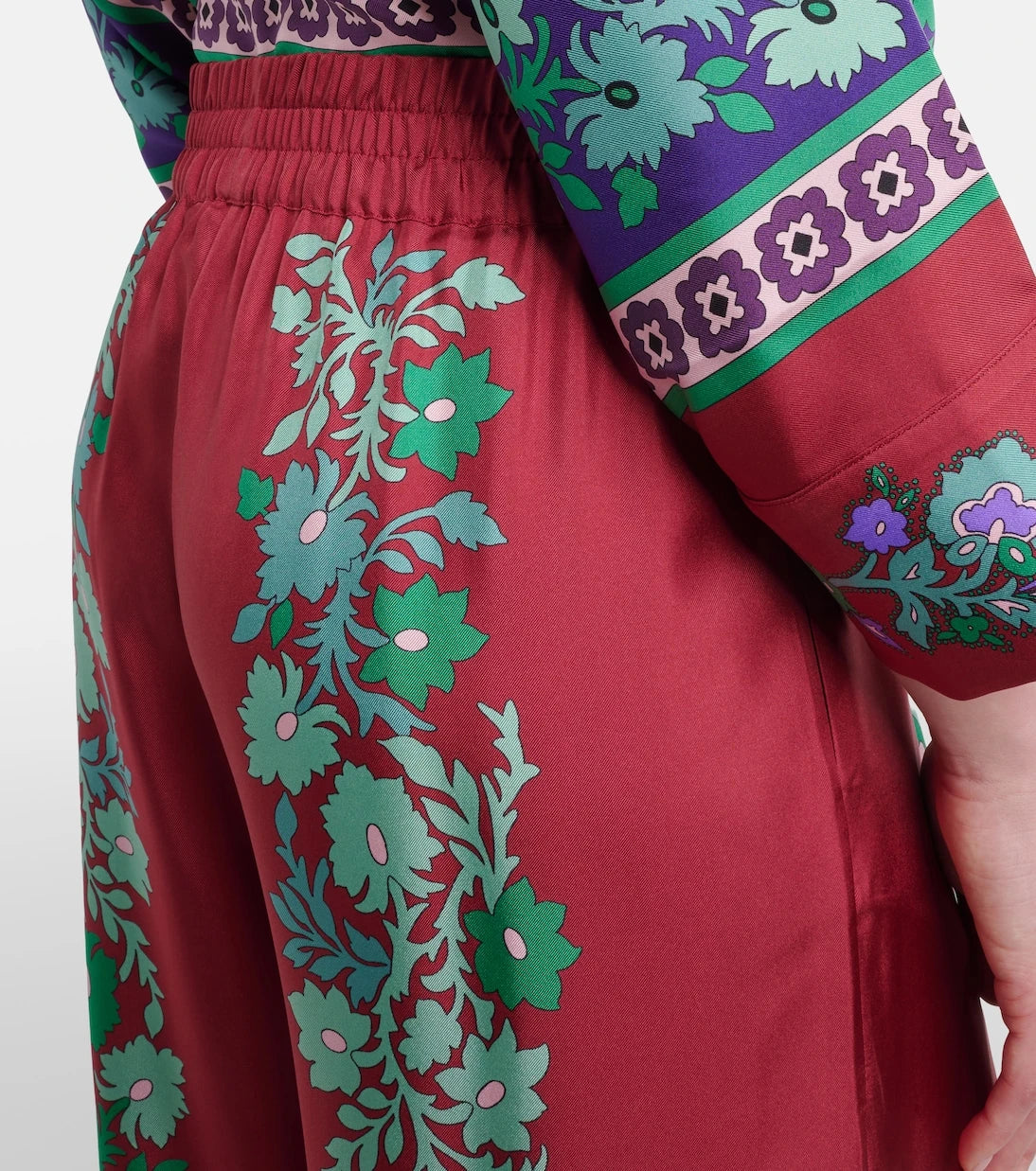 La DoubleJ - Floral silk twill palazzo pants