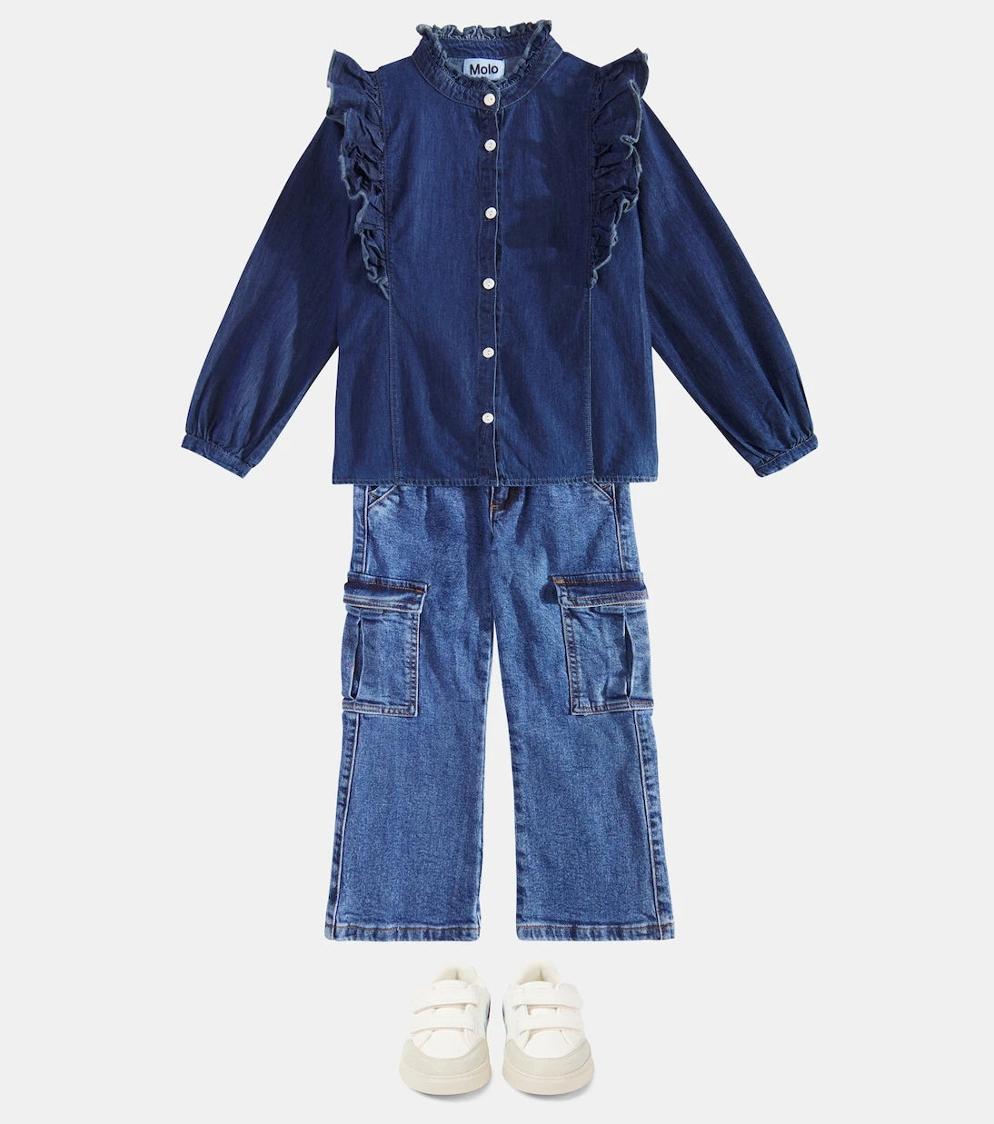 Veja Kids - V-12 suede-trimmed leather sneakers