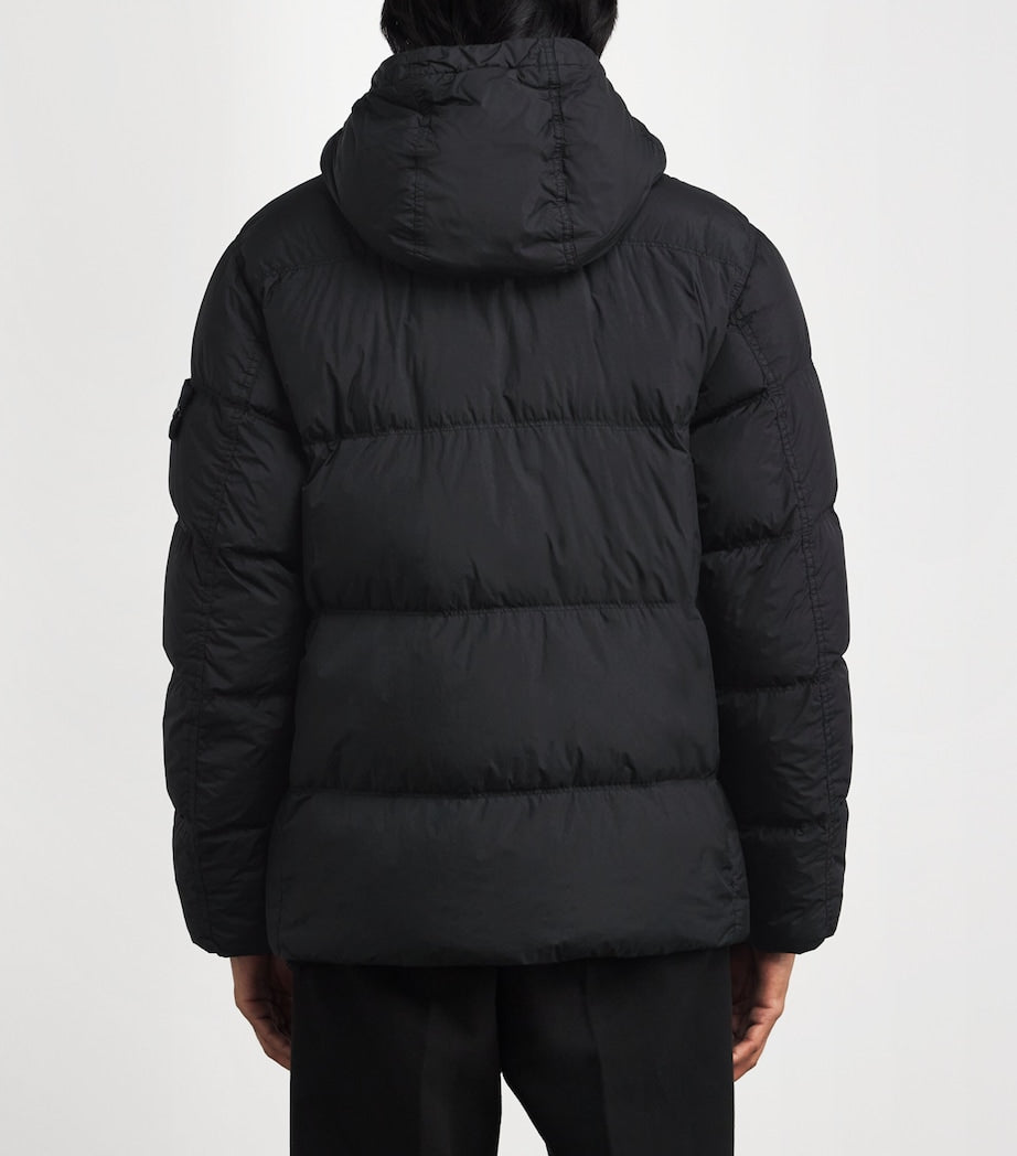 Stone Island Black Wind-Resistant Crinkle Reps Parka