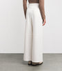 Max Mara White Cotton-Blend Jersey Trousers