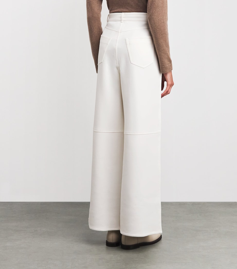 Max Mara White Cotton-Blend Jersey Trousers