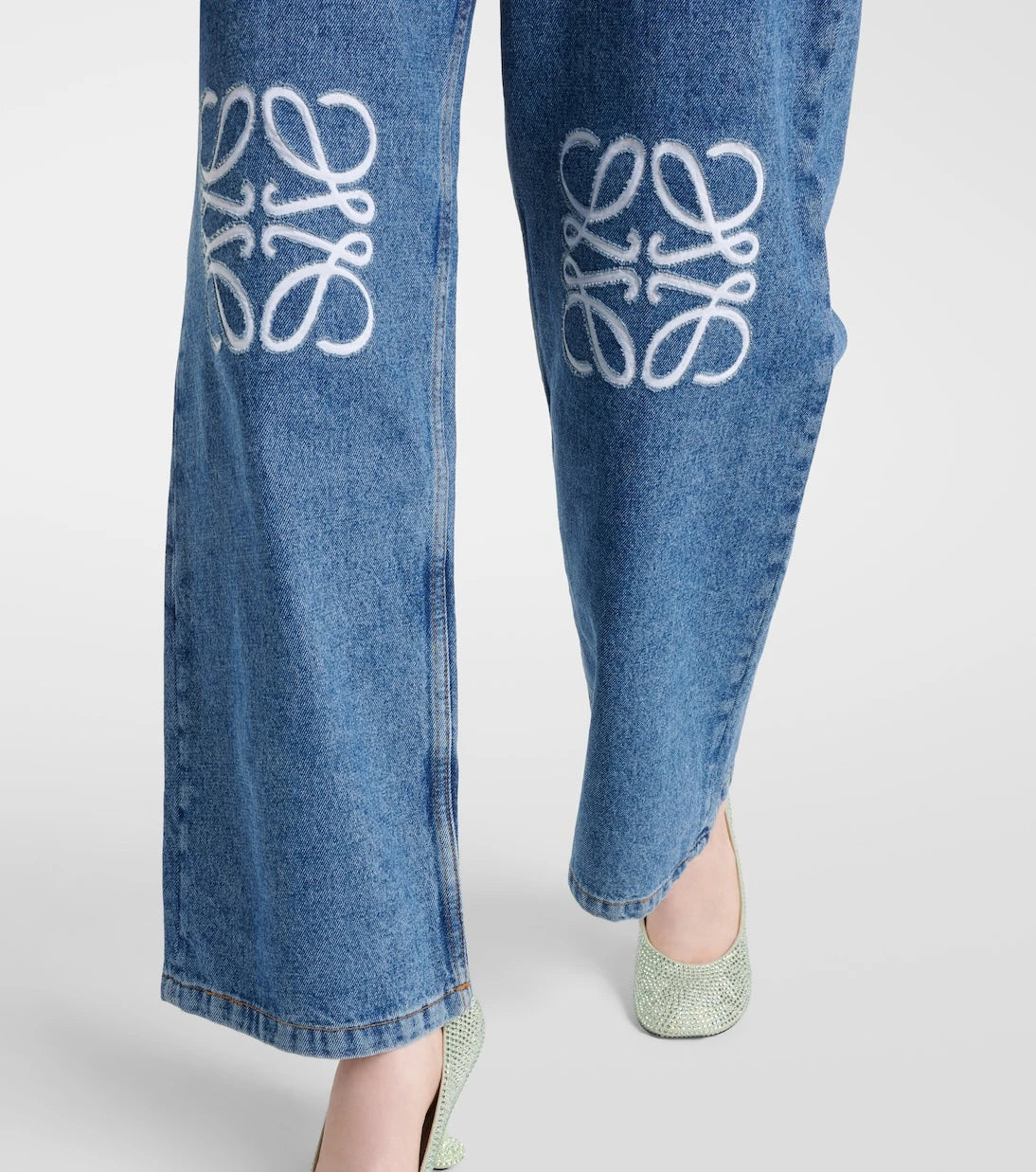 Loewe - Anagram high-rise wide-leg jeans