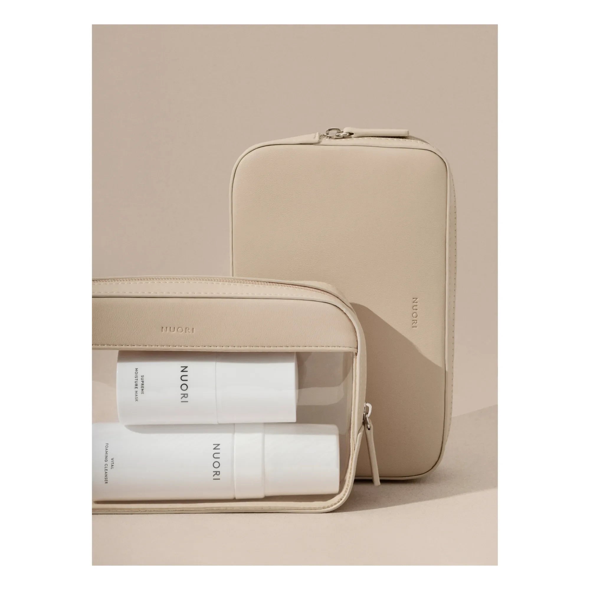 Nuori - Sideway Toiletry Bag Set | Nude