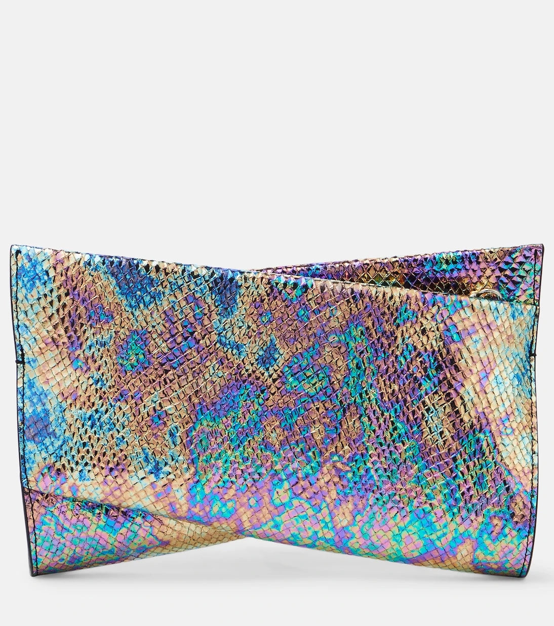 Christian Louboutin - Loubitwist snake-effect leather clutch
