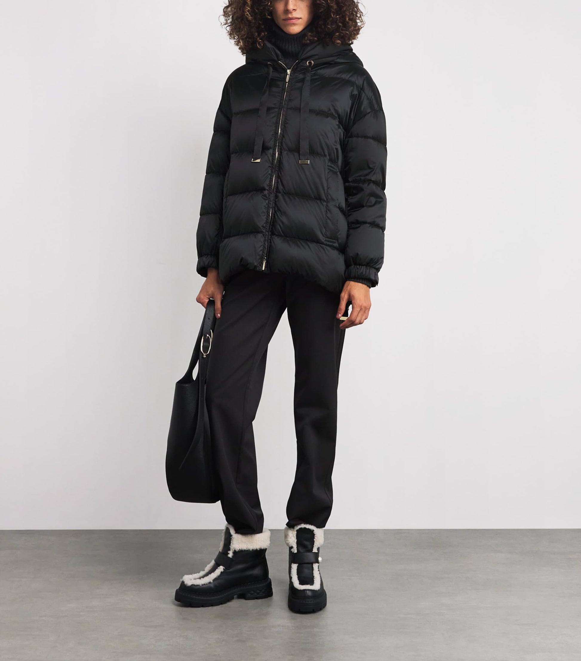 Max Mara Black Water-Repellent Down Puffer Jacket