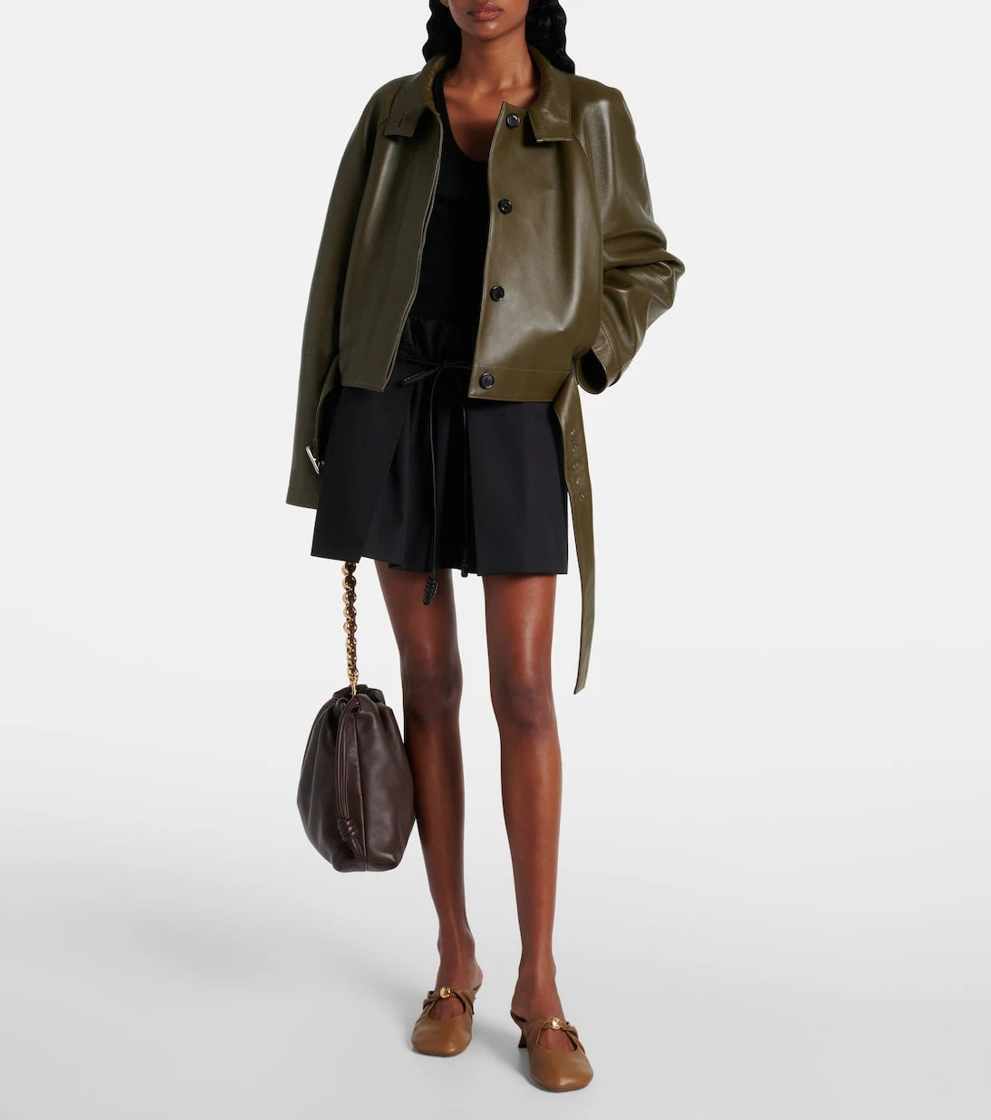 Loewe - Pebble 45 leather mules