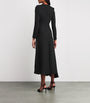 Edeline Lee Black Jacquard Long-Sleeve Flèche Midi Dress