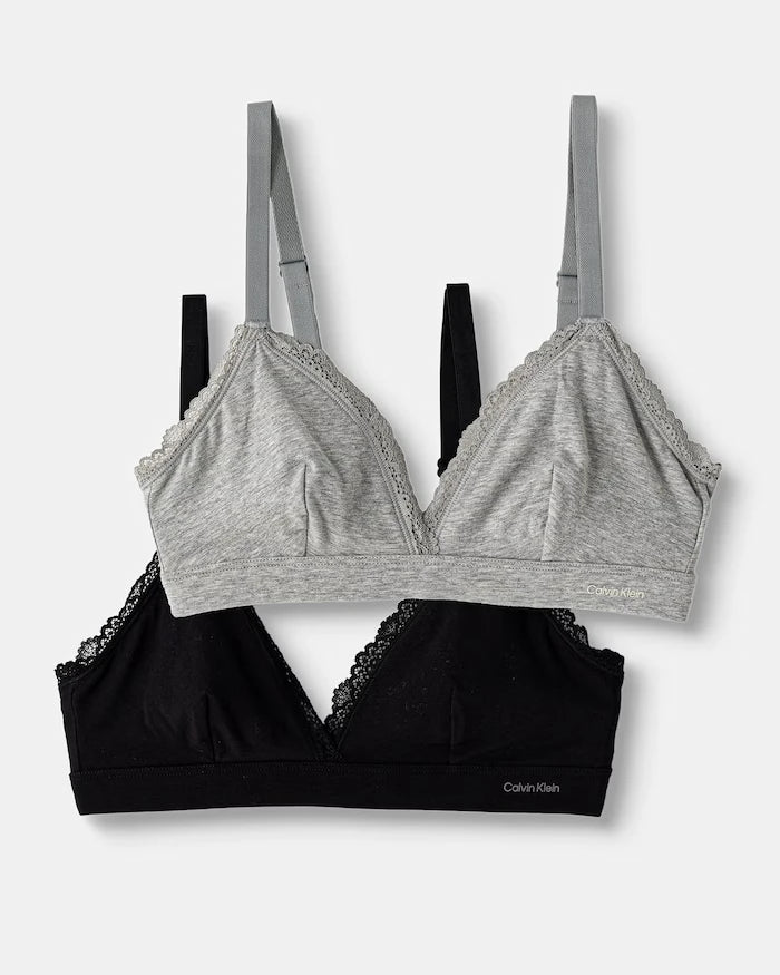 Calvin Klein Underwear pamuk ve elastan üçgen sütyen 2'li