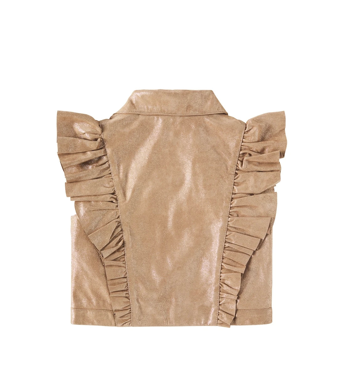 Donsje - Piep ruffled metallic leather vest