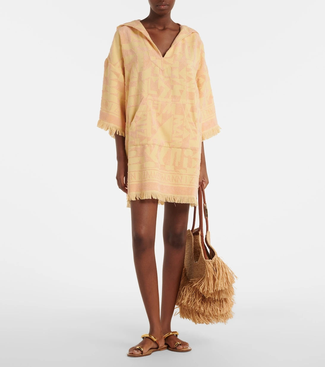 Zimmermann - Pop fringed cotton terry minidress