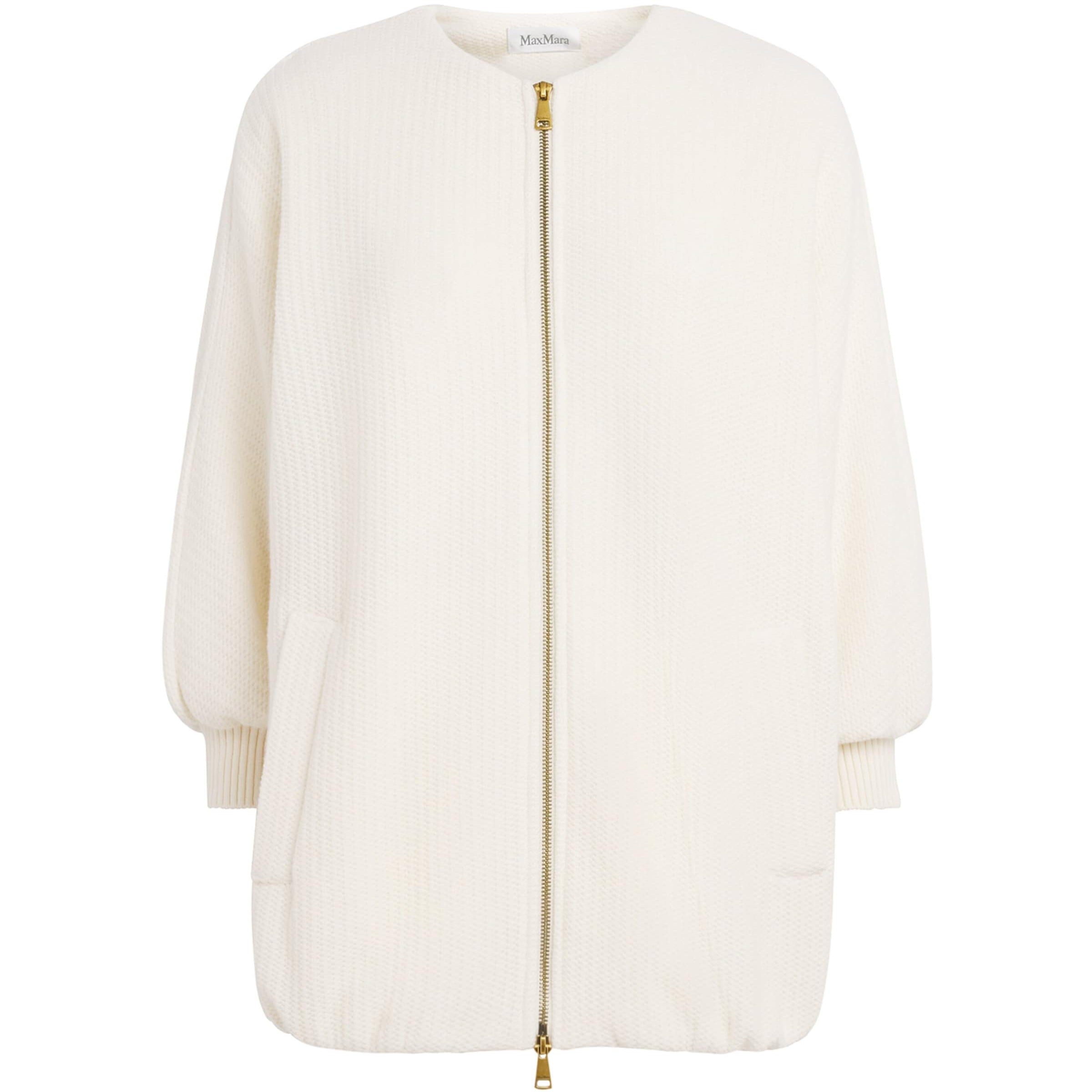 White Wool-Cashmere Knitted Jacket