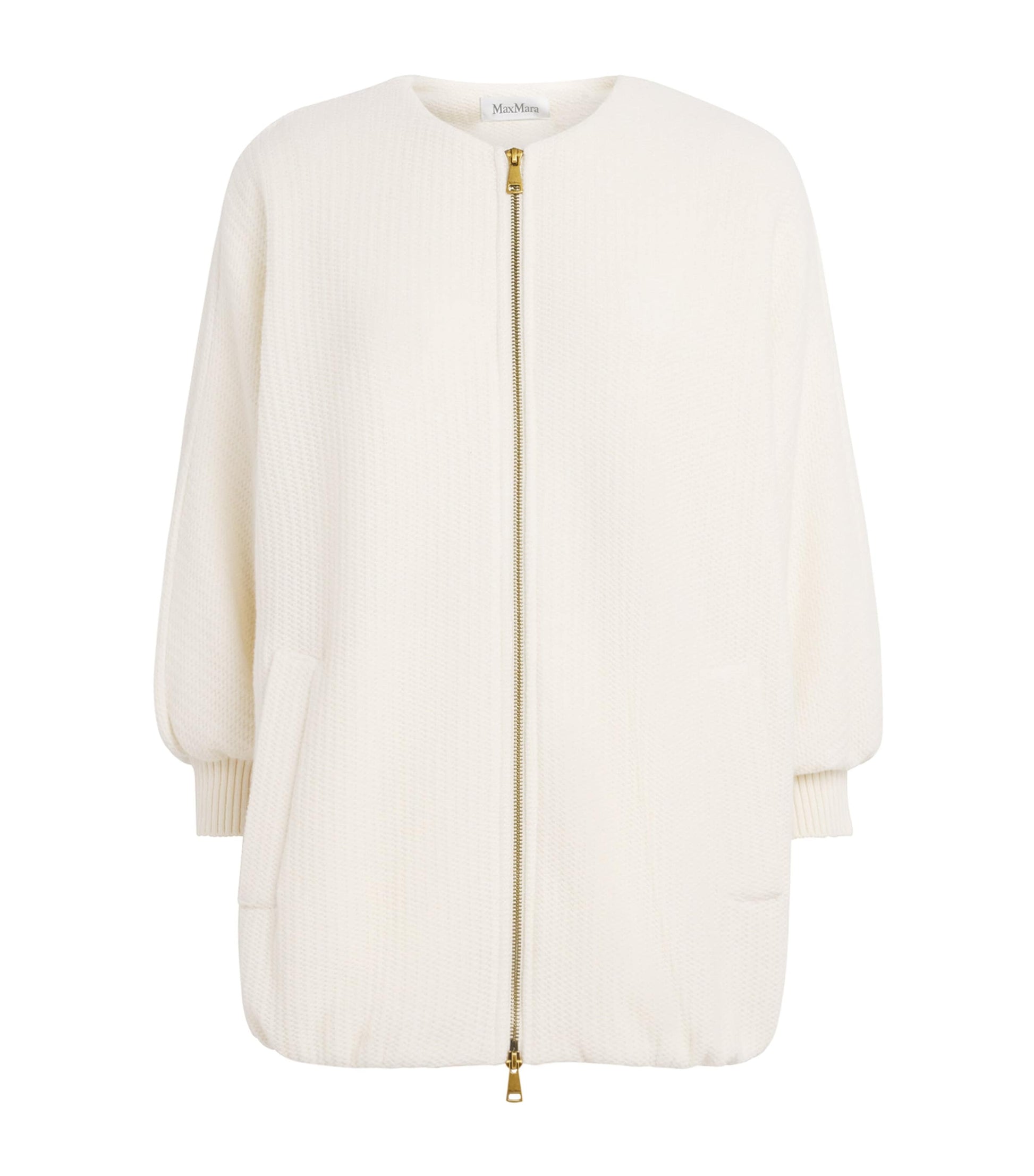 White Wool-Cashmere Knitted Jacket