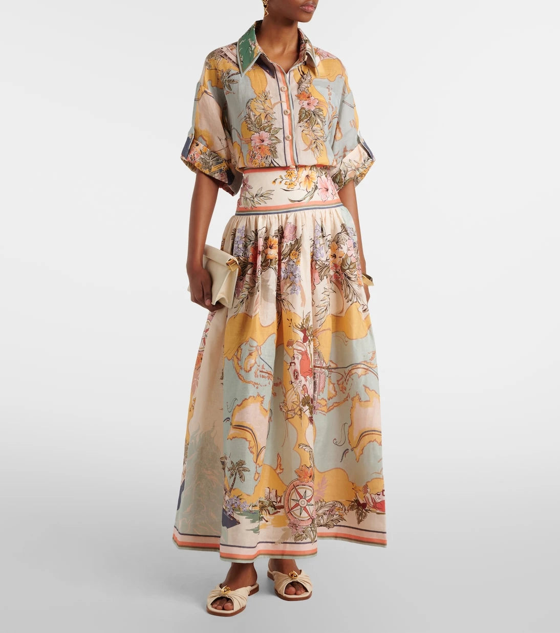 Zimmermann - Tallow printed linen maxi skirt