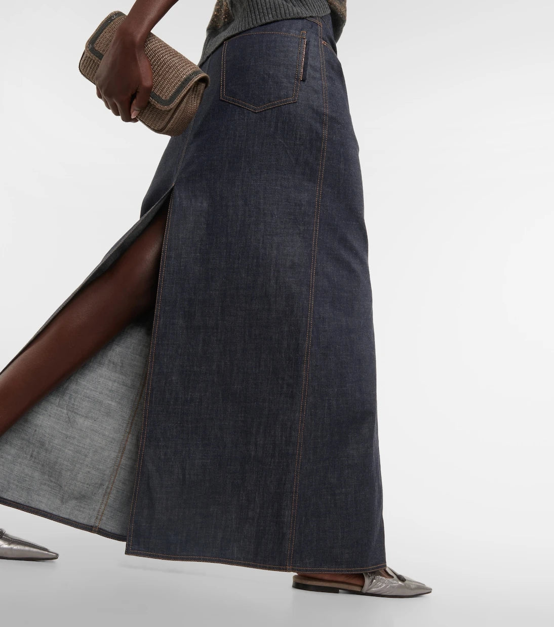 Brunello Cucinelli - Denim maksi etek
