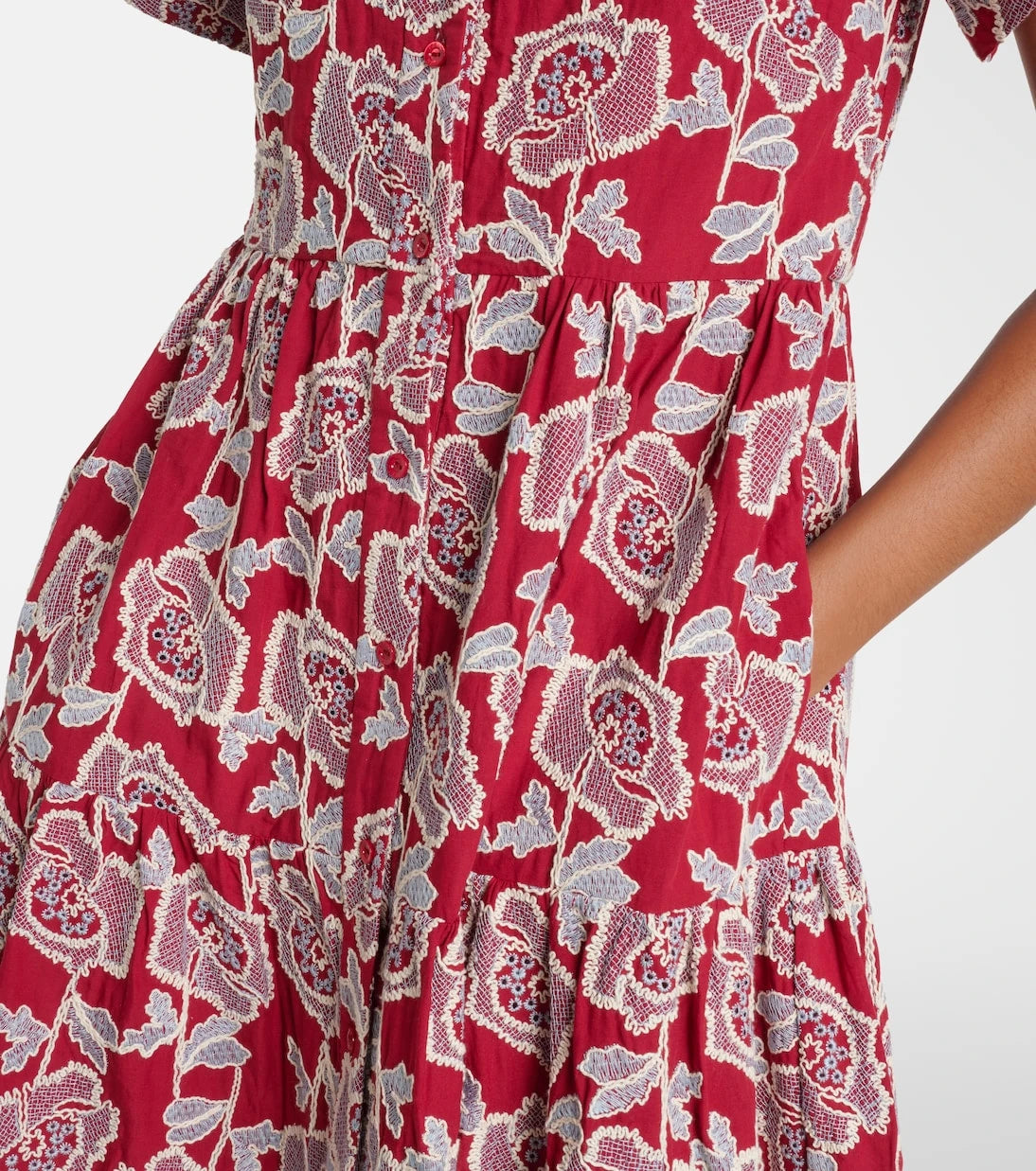 Erdem - Embroidered cotton-blend shirt dress