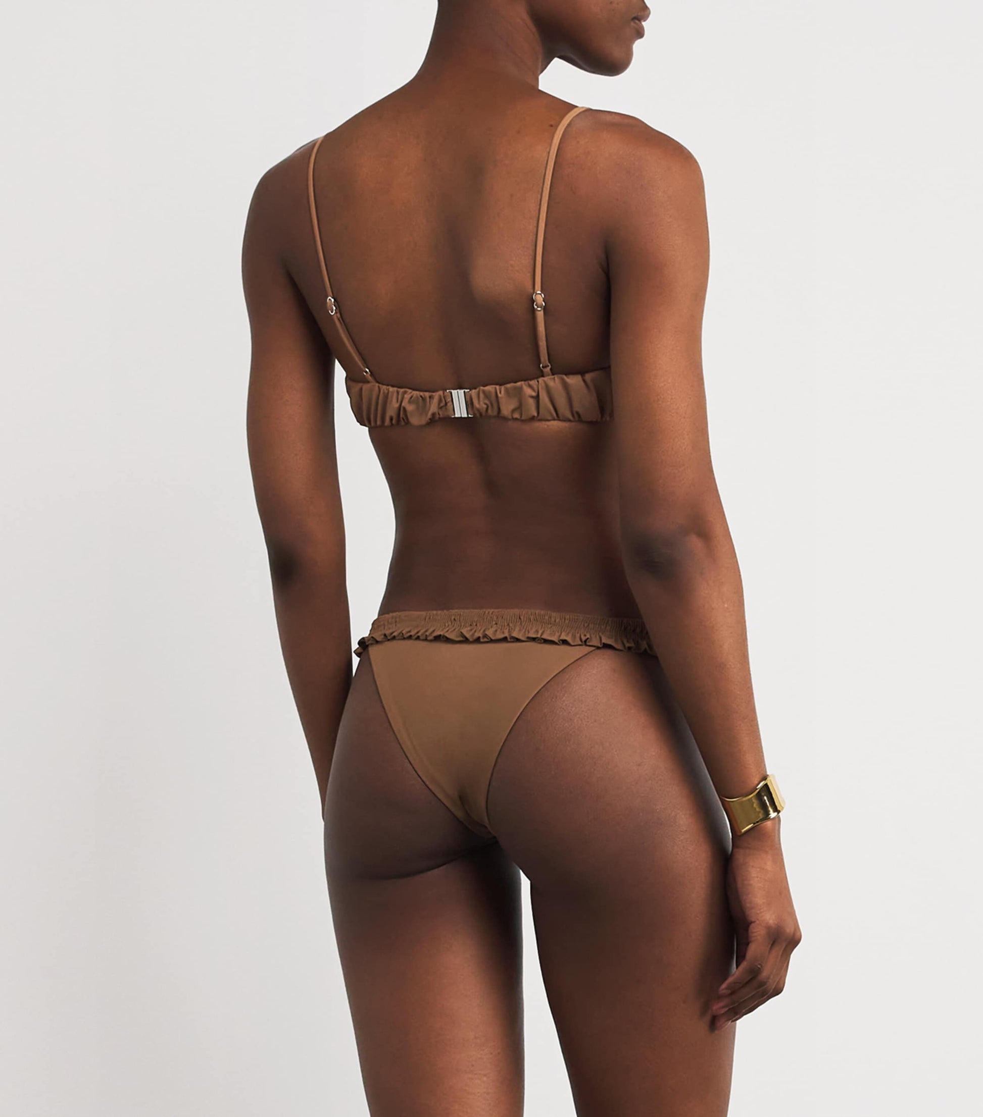 Faithfull the Brand Brown Frilled Esterel Bikini Bottoms