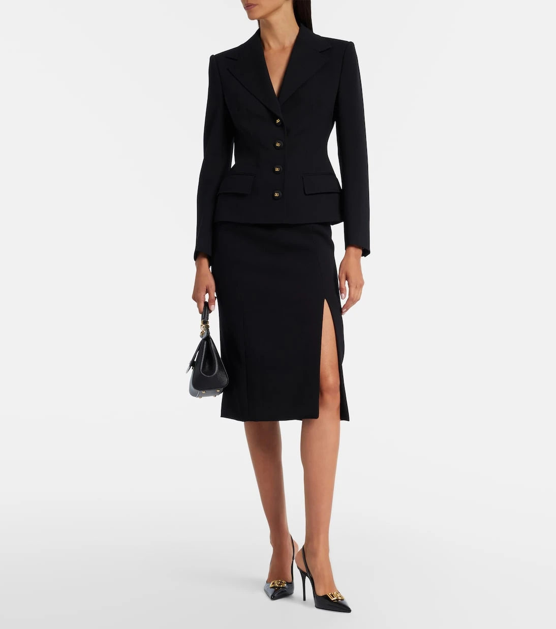Dolce&Gabbana - Lollo DG patent leather slingback pumps