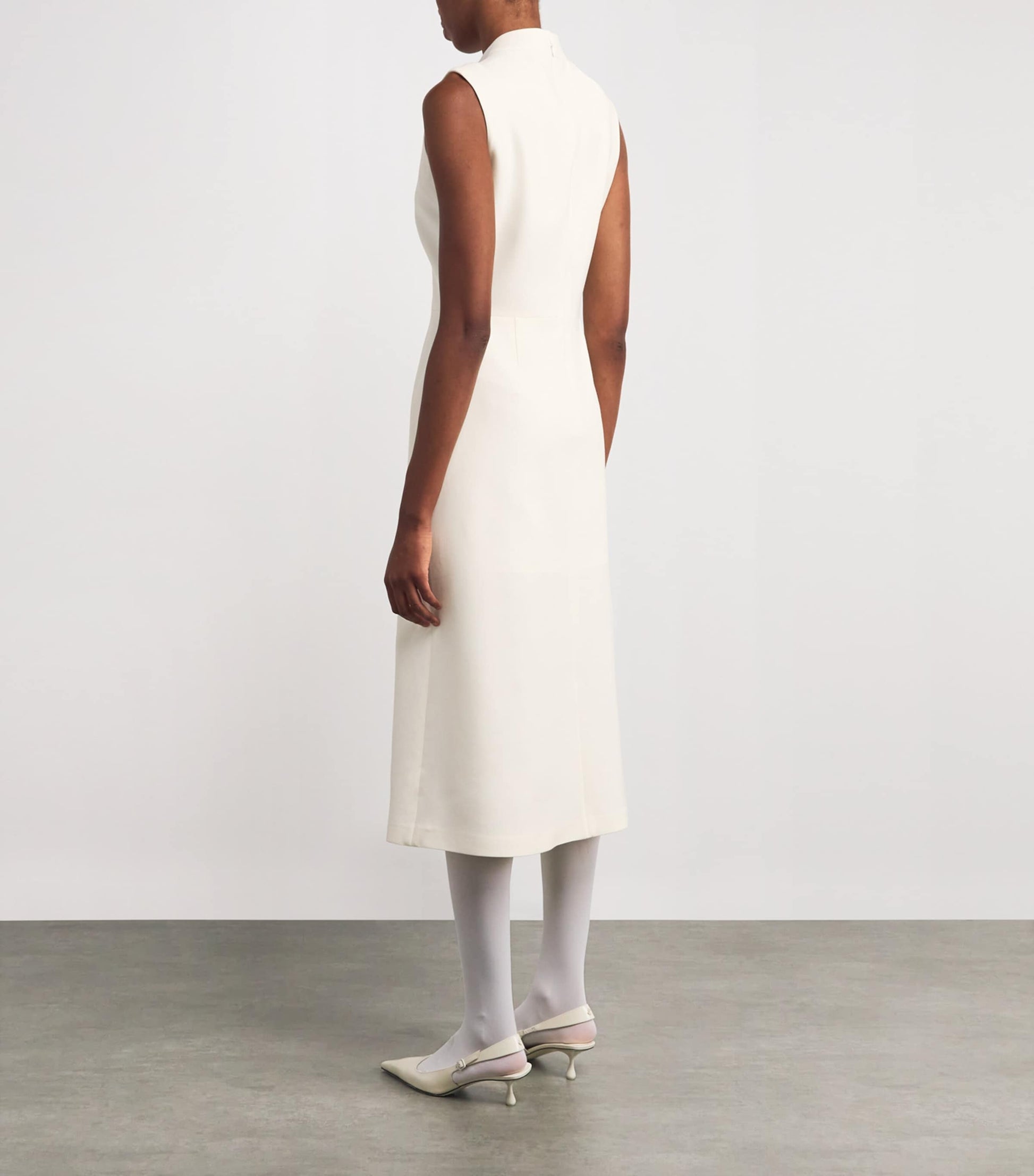 NOMADISSEM White Wool-Blend Midi Dress